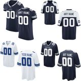 Dallas Elite Game White Navy Blue Throwback Football Jerseys