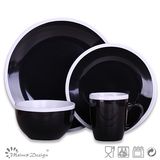 Cearmic Stoneware Table Bicolor Dinner Set