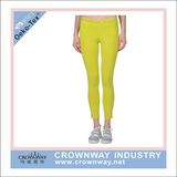 Fashion Shiny Yellow Color Long Leggings for Sports