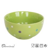 Shinning Glaze with Colorful DOT Oatmeal Bowl