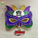 High Quality Metal Casting Enamel Glitter Mask Badge