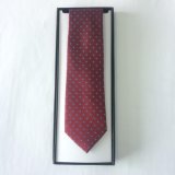 Men's Fashion Red Square Design Woven Silk Neckties