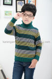 Turtleneck Fashion Striped Ribbed Children Wool Sweater