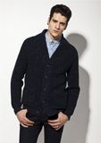 ODM Fancy Yarn Pure Colour Man Cardigan Sweater
