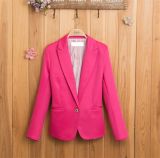 Women Candy Color Jacket Lady Mini Office Suit Coat