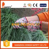 Ddsafety 2017 13 Gauge Red Flower Design Polyester Liner White PU Coated Gloves