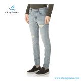 Fashion Destroyed Purple Denim Jeans with Patched Hole for Men by Fly Jeans