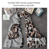 2017 Newest Fashion Lady Viscose Scarf Leopard Painted Shawl Factory