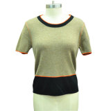 Wholesale Short Sleeve Pullover Knitted Women Sweater