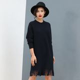 Lady's 100% Cashmere Sweater Lace Hem for Wholesale