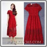 Fashion Lady Red Lace Tulle Evening Dresses