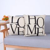 Digital Print Decorative Cushion/Pillow with Printed Home/Love Words (MX-85)