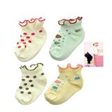 Embroidery Knitted Bamboo Cotton Anti-Slip Baby Sock