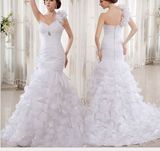 Organza Broach Mermaid Bridal Wedding Dress (NWD1009)