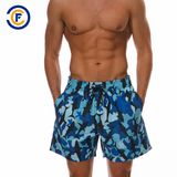 Oeko-Tex Full Waist Polyester Patterned Men Board Short Swimwear