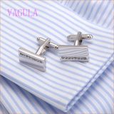 VAGULA Fashion Rhinestone Square Copper Cuff Link for Men