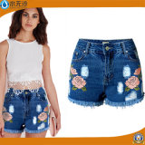 2017 Summer Fashion Women Embroidery Shorts Cotton Short Jeans