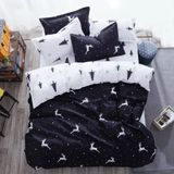 Brushed Microfiber Peach Fabric Printed Bed Sheet Set