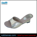 Office Elegant Silvery Wedge Sandals for Womens