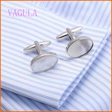 VAGULA Rhodium Plated Copper Sea Shell Shirt Cuff Links