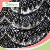 Fancy Black Nylon Net Lace Cord Lace Fabric with Rhinestones