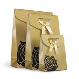 Factory Custom Hot Stampingpromotional Sticky Pocket /Gift Carrier Paper Bags with UV Printing Flower