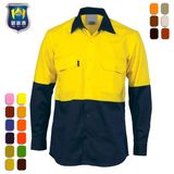 Men's Hi Vis Long Sleeve Safety Work Wear Shirts