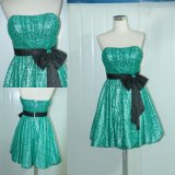 Sexy Strapless Green Sequins Mini Short Cocktail Dresses