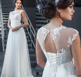 Sleeveless Bridal Dresses Empire Maternity Lace Wedding Evening Gowns Z1038