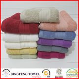 2016 Hot Sales 100% Organic Cotton Thick Jacquard Bath Towel with Satin Border Df-S366