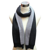 Lady Fashion Cotton Nylon Knitted Scarf in Contract Color (YKY4321)