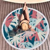 Plants Circle Beach Towel, Round Mat