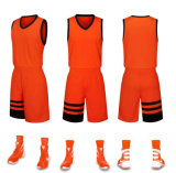 Latest Design Orange White and Black Color Basketball Uniform Jersey