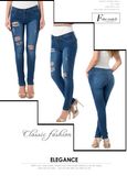 Women Casual Destroyed Ripped Distressed Skinny Denim Jeans