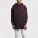 Burgundy Oversized Long Line Overhead Hoody