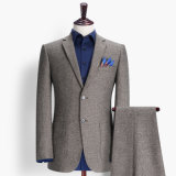 70% Wool Grey Stripes Latest Styles Suit for Men