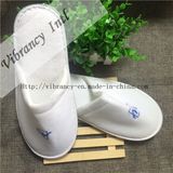 Good Quality Hotel Velvet Closeembroidery Logo EVA Slipper