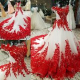 Lace Wedding Ball Gown Red Ivory Bridal Wedding Dress Ld1162