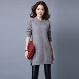 2017 New Lady's knitting Dress, Pullover Sweater Long Style
