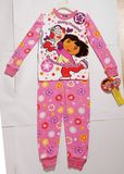 100% Cotton Children's Pajama with Allover Print and Screen Print