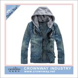 Casual Wear Men Cotton Denim Jacket with Custom Printing