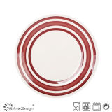 Simple Red Circle Hand Painting Side Plate