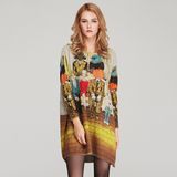 Full Printing Women's Sweater Oversize Pullover Round Neck Long Sleeves, Chinese Factory Wholesale