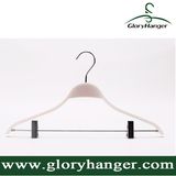 Fashion White Women Plywood Coat Hanger with Matel Hook