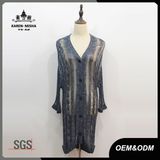 Women Basic Striped Button Cardigan Sweater