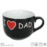 16oz Black with Silk Screen I Love Dad Soup Bowl