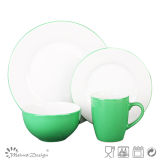 Green Bicolor New Shape 16PCS Dinner Set