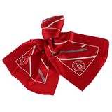 Red White Stripes Pure Silk Printed Logo Scarf Custom Design Fashion Neckwear