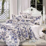 Taihu Snow Bedding Set with Printed Mulberry Silk Satin