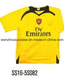 100% Polyester Man′ S Short Sleeve Dyed Soccer Jersey